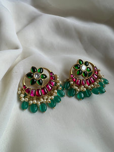 Kundan flower chaand Studs