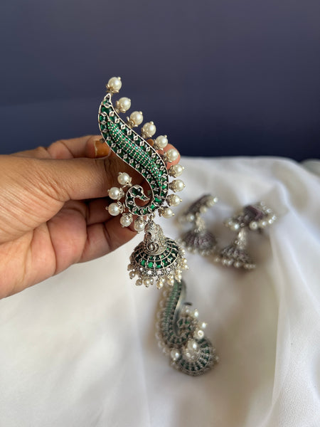 Kemp Mayil ear cuff jhumkas