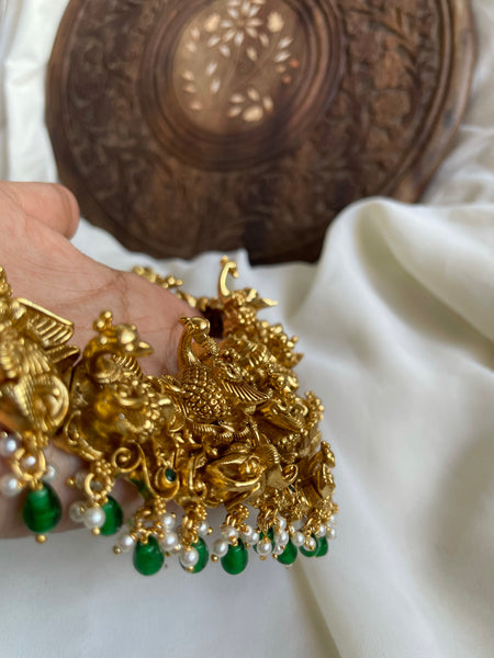 Intricate antique Lakshmi temple necklace with earrings