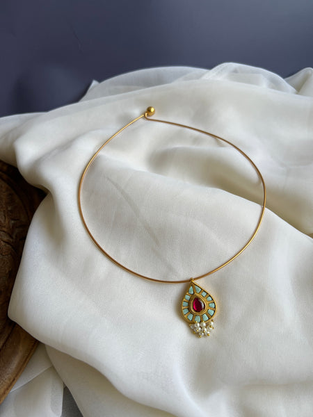 Kundan tear drop hasli