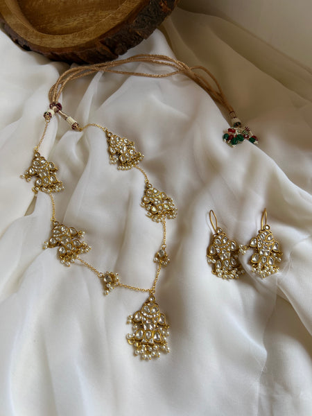 Madhubani Kundan necklace with matching earrings