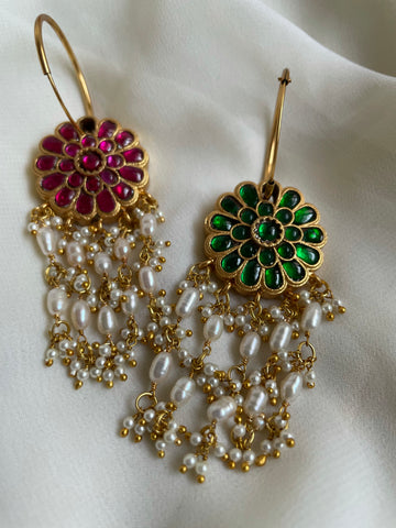 Reversible Kundan flower Balis