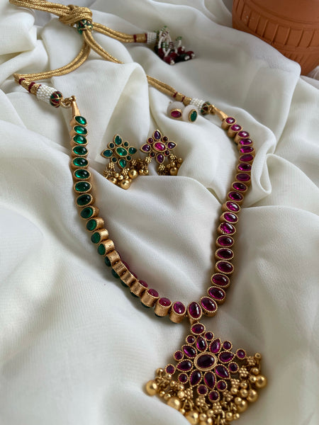Reversible Kemp attigai with pendant and studs