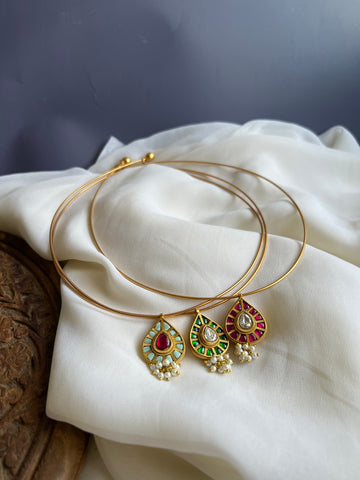 Kundan tear drop hasli