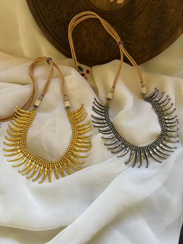 Kerala style pichimottu necklace in brass