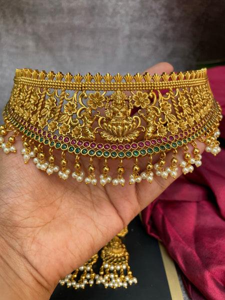 Lakshmi kemp bridal choker with Pearl work