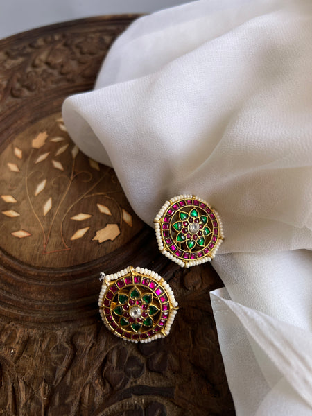 Kundan chakra studs