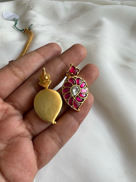 Ruby Kundan manga necklace with studs
