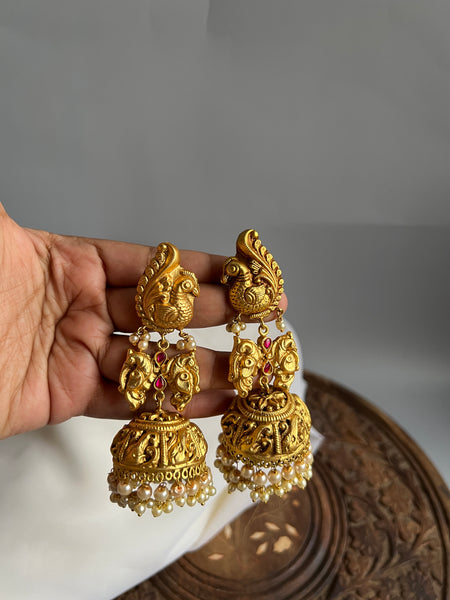 Oversized Nagas peacock Jhumkas