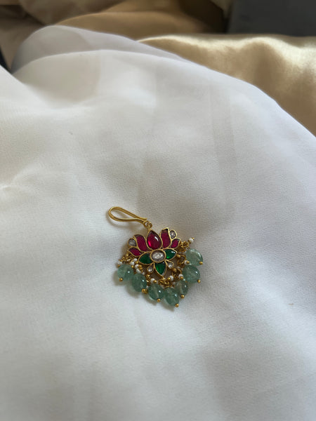 Kundan lotus bridal tika