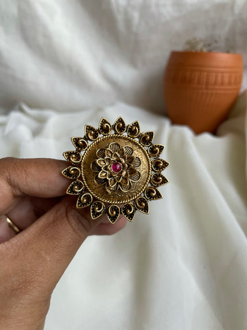 Antique surya adjustable ring