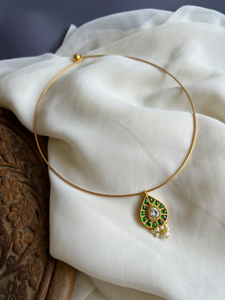 Kundan tear drop hasli