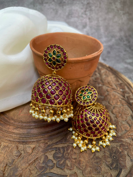 Jumbo kemp Jhumkas-  4 Colors