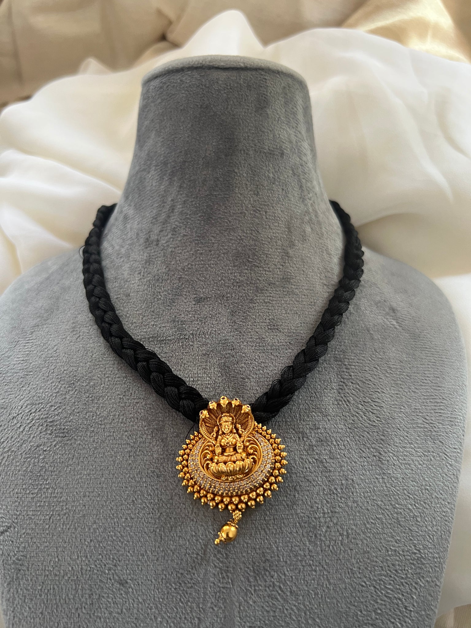 Nagas Lakshmi black thread necklace Design B