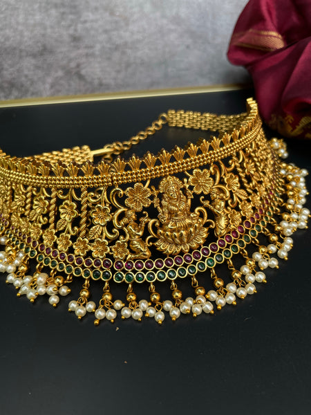 Lakshmi kemp bridal choker with Pearl work