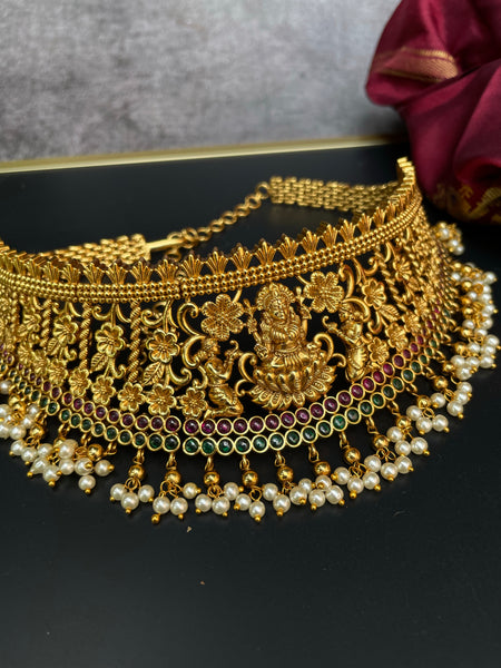 Lakshmi kemp bridal choker with Pearl work