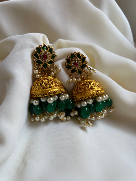 Jumbo emerald Nagas Jhumkas