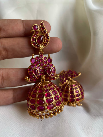 Jumbo kemp peacock Jhumkas