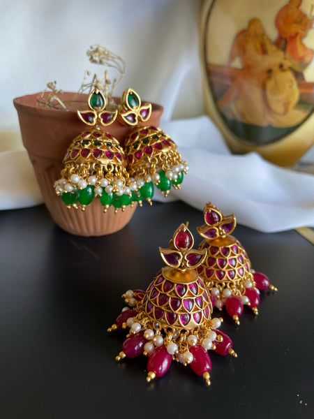 Kemp beads jhumkas