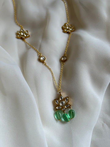 Kundan lotus delicate necklace