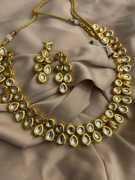 Kundan double  layer necklace set