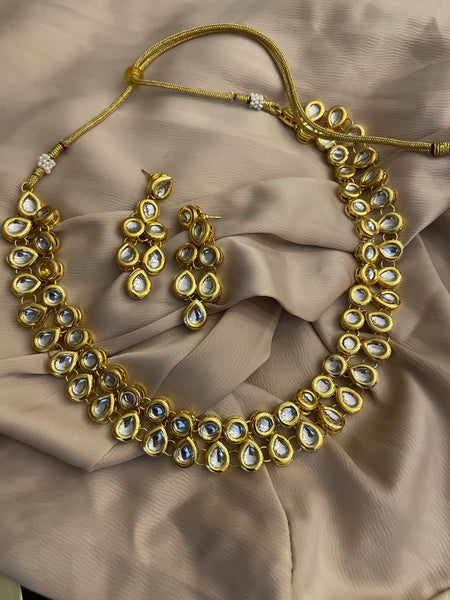 Kundan double  layer necklace set