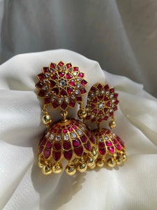 Kundan floral Jhumkas - I