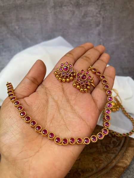 Single layer Kemp attigai with studs - Design A