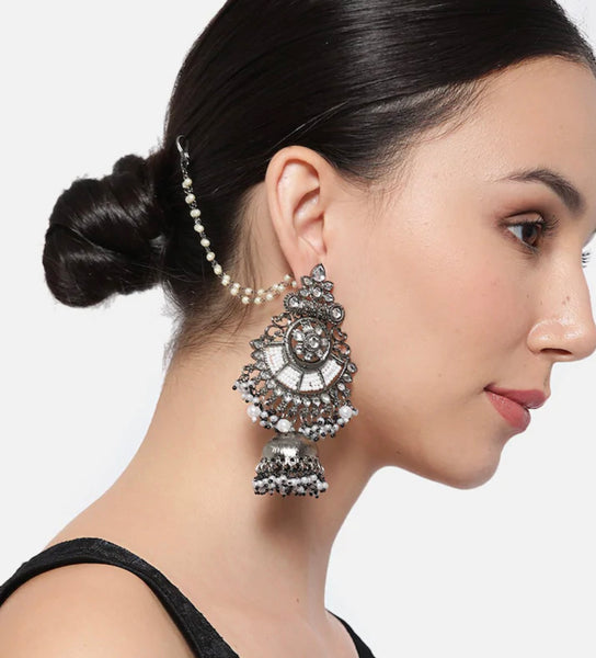 Gunmetal jumbo Jhumkas