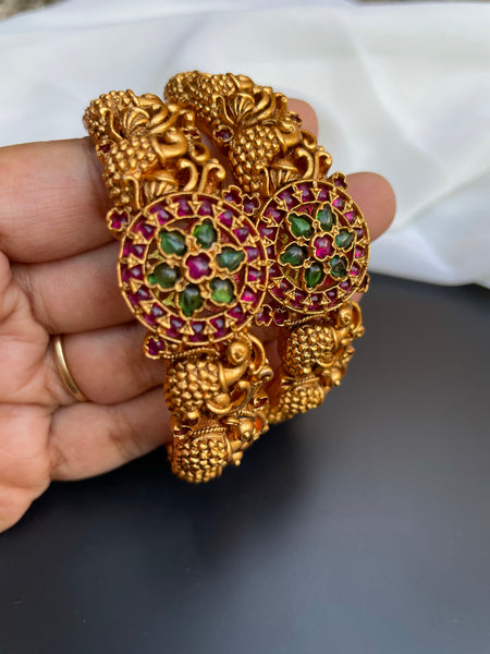 Bridal kemp flower bangles - set of 2