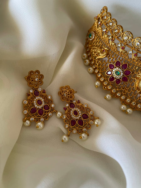 Lakshmi bridal full neck choker with earrings