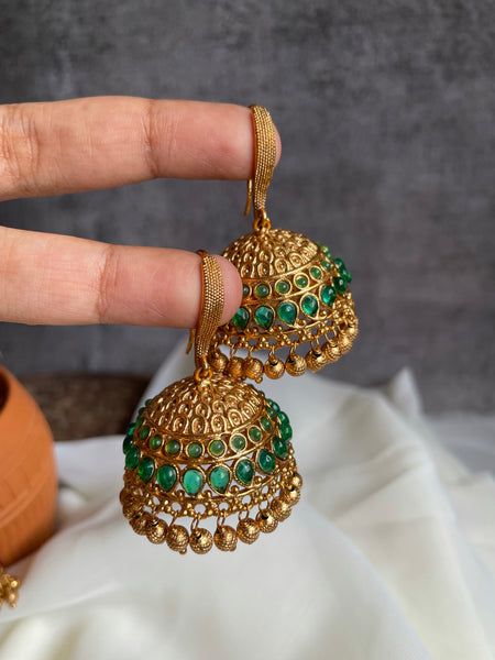 Jumbo traditional hook Jhumkas - Design C