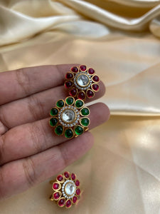 Kundan flower studs