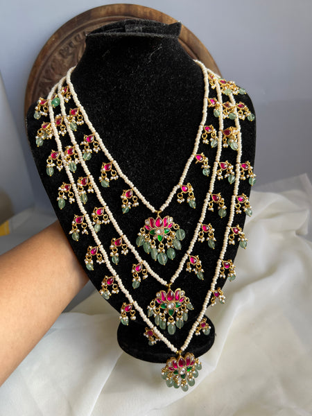 3 layer Kundan lotus Haran