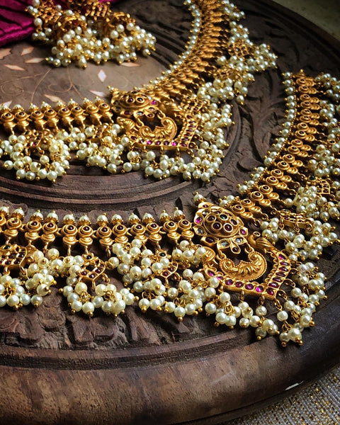 Bridal guttapusalu with jhumkas