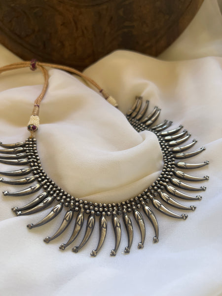 Kerala style pichimottu necklace in brass