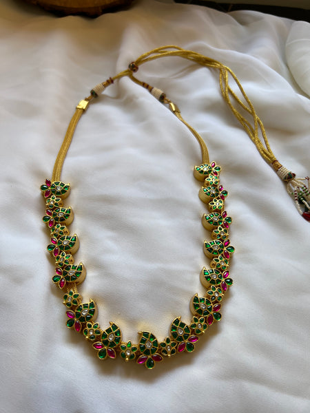 Reversible Kundan flower necklace