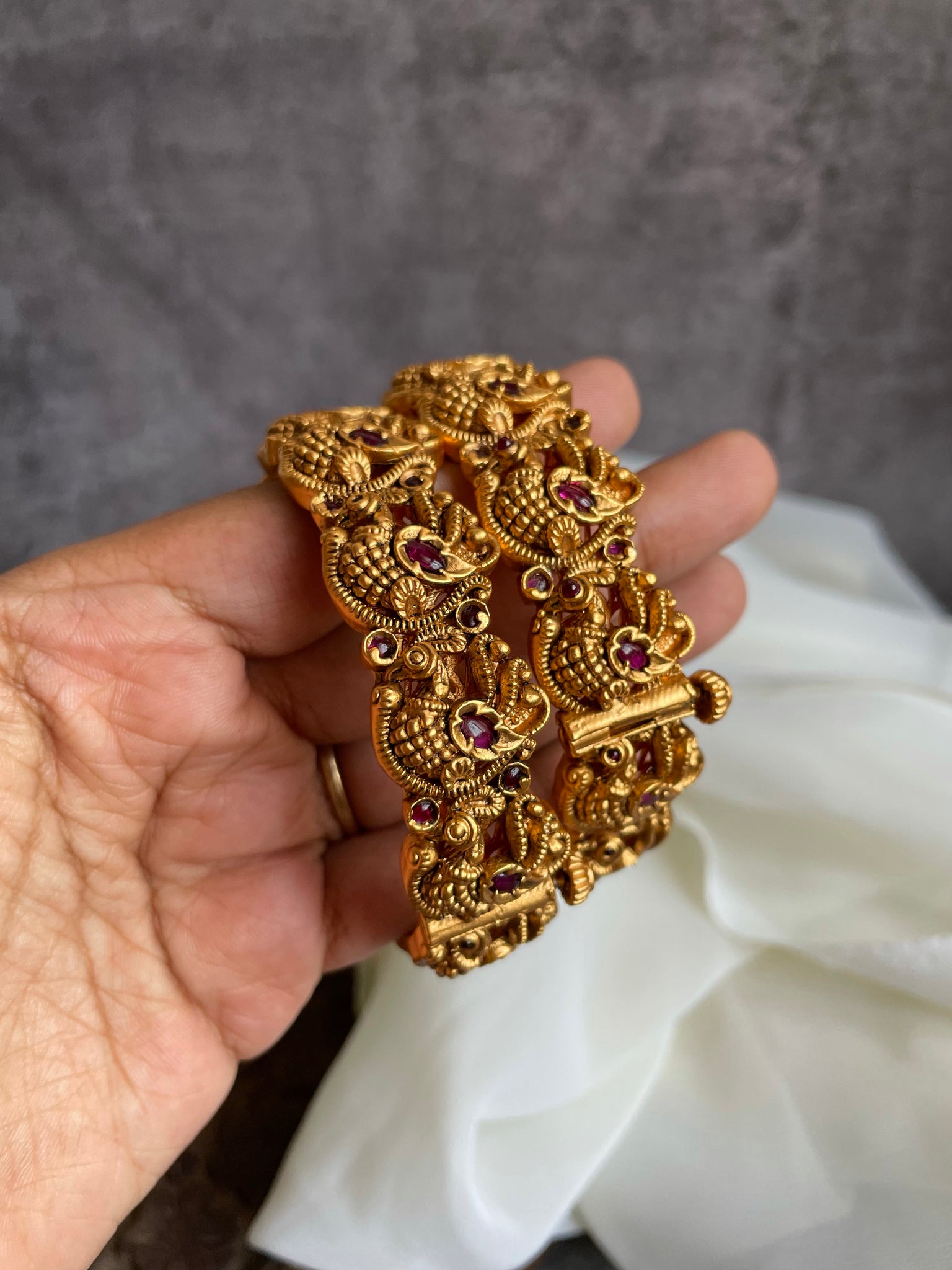 Antique peacock bangles -set of 2