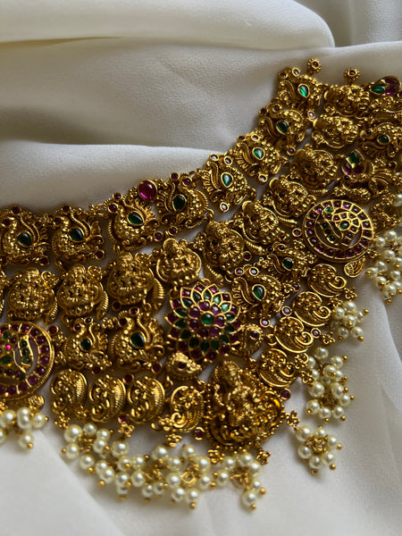 Lakshmi kemp flower necklace with Jhumkas