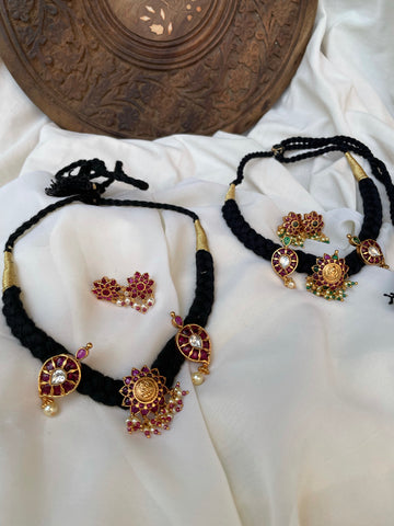 Lakshmi kemp flower choker with studs