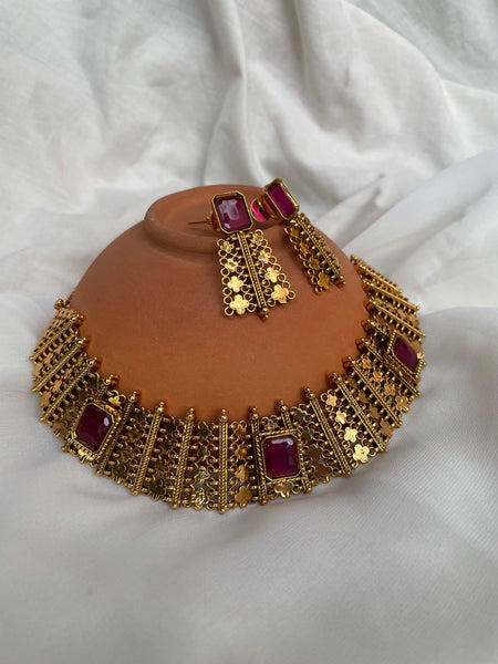 Designer gold bridal Necklace with earrings