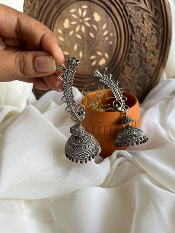 Tribal earcuff jhumkas