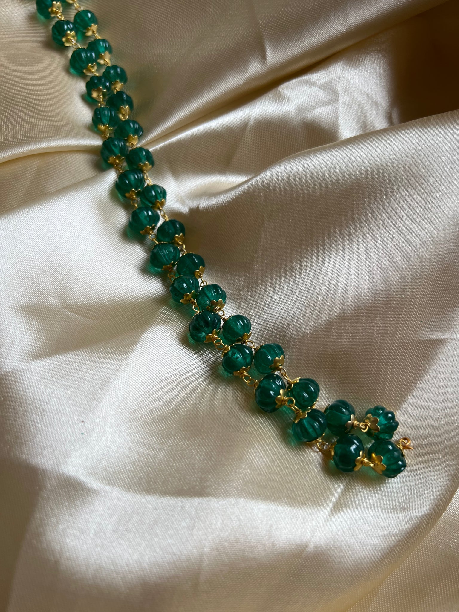 Plain pumpkin bead Maala for pendants