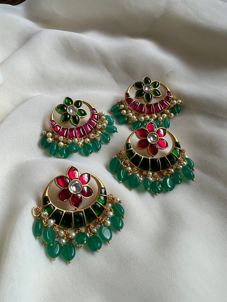 Kundan flower chaand Studs