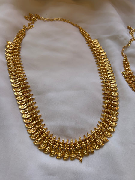 Gold Lakshmi manga Kerala style necklace