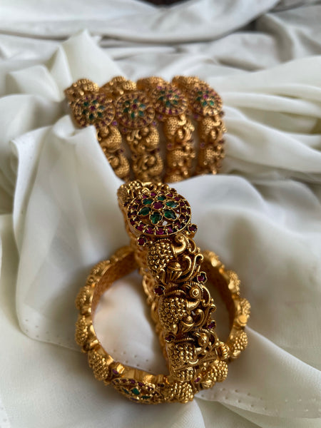 Bridal kemp flower bangles - set of 2