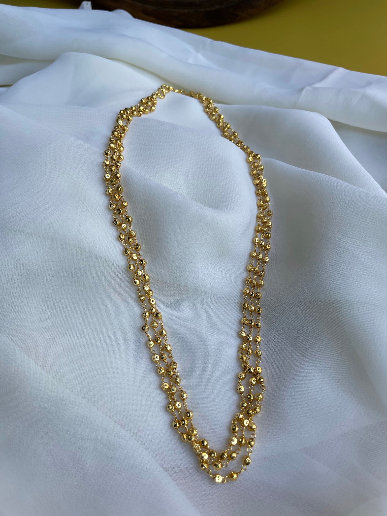 3 layer gold bead maala