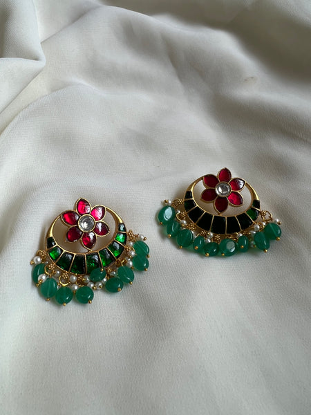 Kundan flower chaand Studs