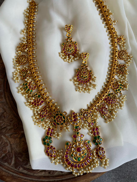 Shanku chakra namam guttapusalu haram with earrings