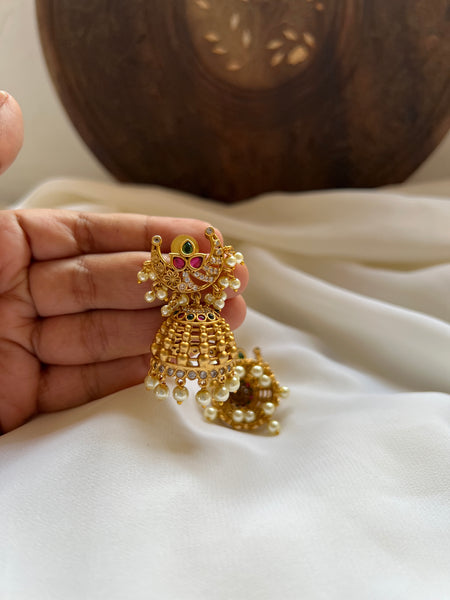 Kemp stone Chand Jhumkas